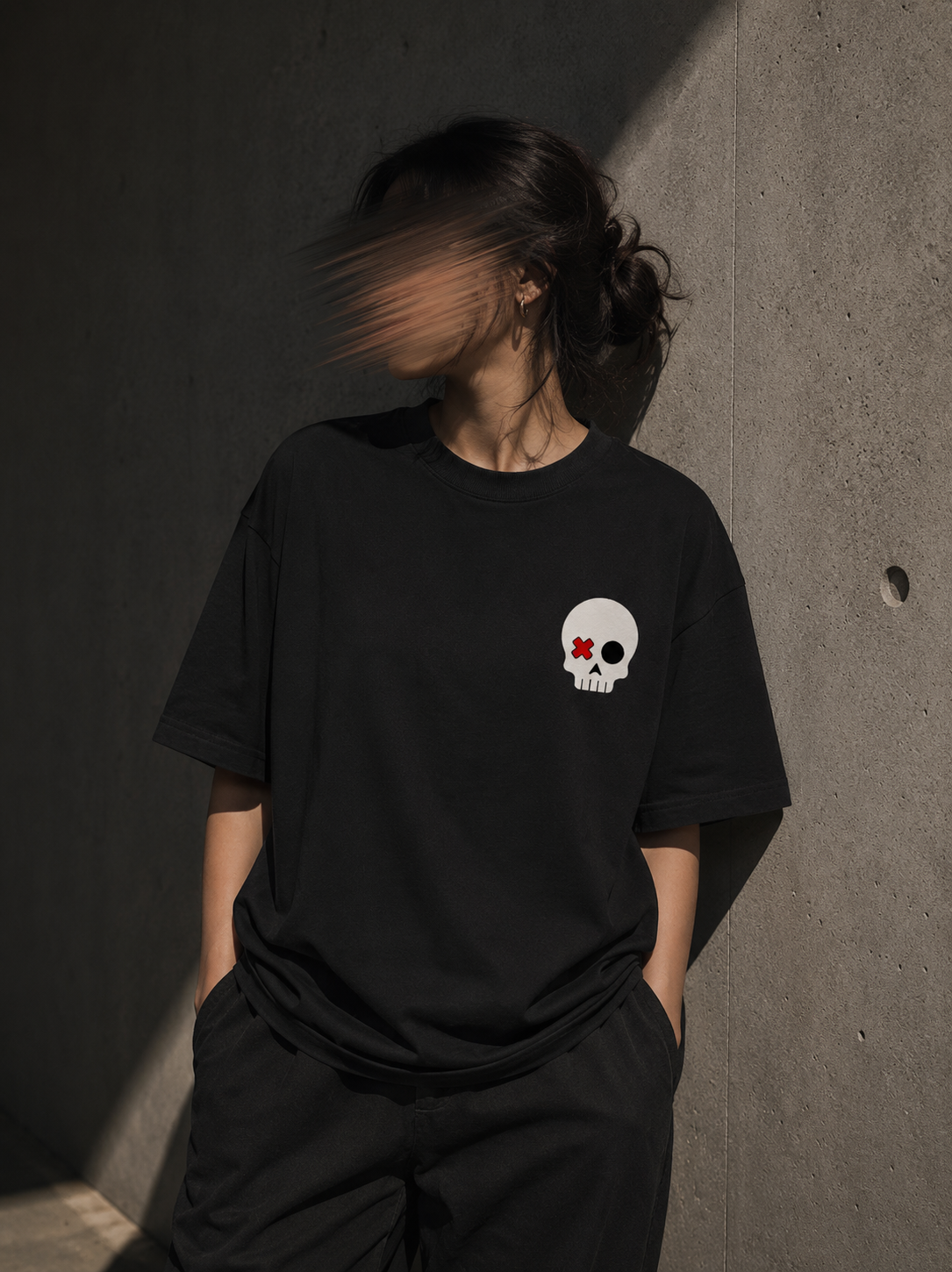 Skull 01 - Pocket - Unisex Oversized Classic T-Shirt